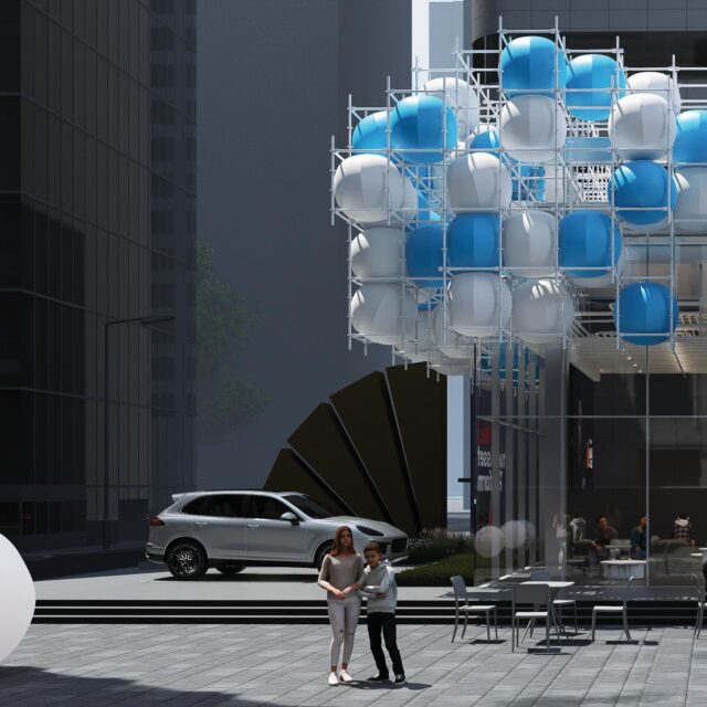 BLOOMING CLOUDS
도심 속에 피어오른 구름

Cultural Center Design in Teheran-ro, Gangnam-gu, Seoul, Korea
서울특별시 강남구 대치동 945-2, 3, 4 필지에 증축된 근린생활시설

<<빗썸나눔센터>>

In the complex and bleak Teheran-ro of Gangnam, we proposed an ‘urban oasis’ where tired city dwellers can catch their breath and recharge, through an exterior design that is fresh and innovative, and outdoor spaces that express comfort and mystery. This concept helps establish a new identity for the Gangnam area.
복잡하고 삭막한 강남 테헤란로에 산뜻하고 참신한 외관 디자인과 편안함과 신비함을 드러내는 외부공간을 통해 지친 도시민들이 숨을 고르고 재충전할 수 있는 ‘도심 속 오아시스’를 제안하여 강남일대에 새로운 아이덴티티를 구축하였습니다.

The building’s Cloud Facade evokes the imagery of water and clouds, reminiscent of an oasis mirage shimmering in the vast desert. The balloons nestled between the scaffolding structures symbolize hope and evoke the image of a floating oasis, a dream suspended and hovering in the sky.
건물의 Cloud Facade는 사막의 오아시스를 연상시키는 물과 구름의 이미지를 형상화하고 있습니다. 구조물 사이 사이에 자리잡은 풍선들은 희망을 상징하며, 신기루 현상과 같이 하늘에 떠 있는 오아시스의 환영을 연상시킵니다. 

From illusion to a tangible reality
We often speak of “chasing mirages” as a metaphor for pursuing the unattainable. Yet imagine the exciting moment of realization that the distant mirage you once beheld is no illusion, but a tangible piece of reality. The Mirror Wall surrounding the outdoor space serves as a medium, blurring the line between reality and illusion, inviting visitors to step into a world where dreams and reality intertwine.
환상적인 것을 비유적으로 말할 때 “신기루를 쫓는다”라고 얘기합니다. 하지만 멀리서 바라보았던 신기루가 환상이 아닌, 현실의 일부라는 것을 깨닫는 순간 우리가 느낄 수 있는 희열을 상상해보았습니다. Cloud Facade 옆의 외부공간을 둘러싸고 있는 Mirror Wall 은 이렇듯, 현실과 환영의 경계를 모호하게 해주는 매개체의 역할을 합니다. 

2024년 12월 준공 
Built on December, 2025 
Team : Seonwook Jo, Myungsoo Ha, Myungjin Kim, Taerim kim, Yoonha Shin

#에스에스피건축사사무소 #건축가박성기 #박성기 #건축가 #건축 #디자인 #건축사 #건축디자인 #젊은건축가 #팝업 #건축계획 #근린생활시설 #근생건축 #강남구 #대치동 #studiosunggipark #ssp #sspdss #architect #architecture #architecturaldesigner #youngarchitect #NeighborhoodFacilities #popup #installation #mirrorinstallation #balloonart #ballooninstallation #bithumb_official #bithumb